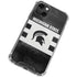Michigan State University Black and White Stripes iPhone 14 Plus Clear Case
