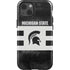 Michigan State University Black and White Stripes iPhone 14 Impact Case