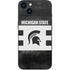 Michigan State University Black and White Stripes iPhone 14 Plus Skin