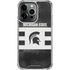 Michigan State University Black and White Stripes iPhone 15 Pro Clear Case