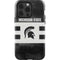 Michigan State University Black and White Stripes iPhone 14 Pro Impact Case