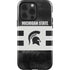 Michigan State University Black and White Stripes iPhone 14 Pro Impact Case