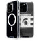 Michigan State University Black and White Stripes iPhone 15 Pro MagSafe Case