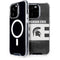 Michigan State University Black and White Stripes iPhone 14 Pro MagSafe Case