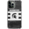 Michigan State University Black and White Stripes iPhone 14 Pro Max Clear Case