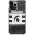 Michigan State University Black and White Stripes iPhone 14 Pro Max Clear Case
