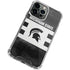 Michigan State University Black and White Stripes iPhone 14 Pro Max Clear Case