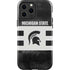 Michigan State University Black and White Stripes iPhone 14 Pro Max Impact Case