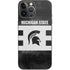 Michigan State University Black and White Stripes iPhone 14 Pro Max Skin