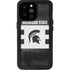Michigan State University Black and White Stripes iPhone 14 Pro Max Waterproof Case