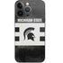 Michigan State University Black and White Stripes iPhone 14 Pro Skin