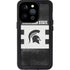 Michigan State University Black and White Stripes iPhone 14 Pro Waterproof Case