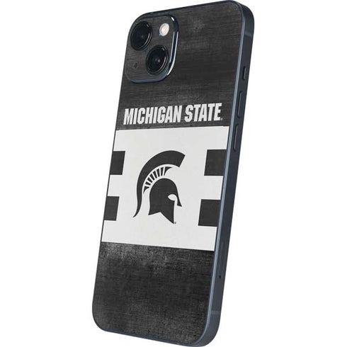 Michigan State University Black and White Stripes iPhone 14 Skin