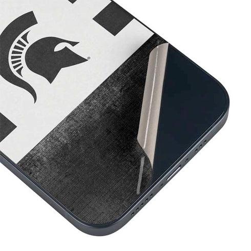 Michigan State University Black and White Stripes iPhone 14 Skin
