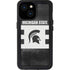 Michigan State University Black and White Stripes iPhone 15 Waterproof Case