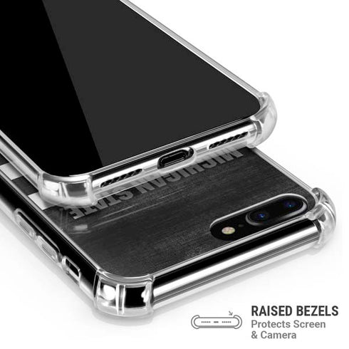 Michigan State University Black and White Stripes iPhone 7/8 Plus Clear Case