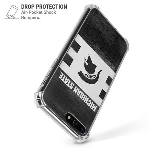 Michigan State University Black and White Stripes iPhone 7/8 Plus Clear Case