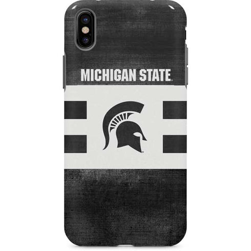 Michigan State University Black and White Stripes iPhone 8 Pro Case