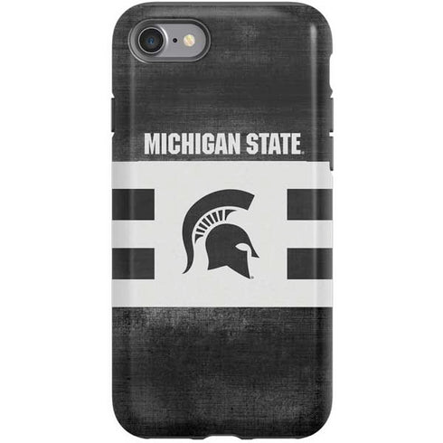 Michigan State University Black and White Stripes iPhone SE (2nd & 3rd Gen) Pro Case