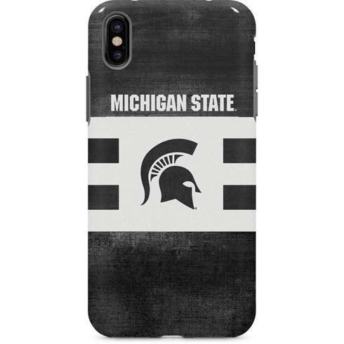 Michigan State University Black and White Stripes iPhone X Pro Case