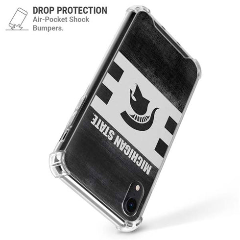 Michigan State University Black and White Stripes iPhone XR Clear Case