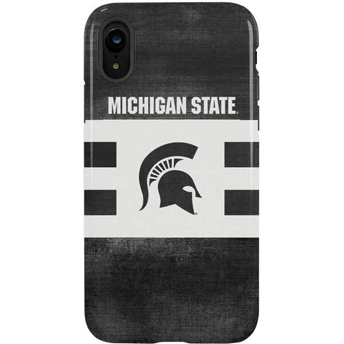 Michigan State University Black and White Stripes iPhone XR Pro Case