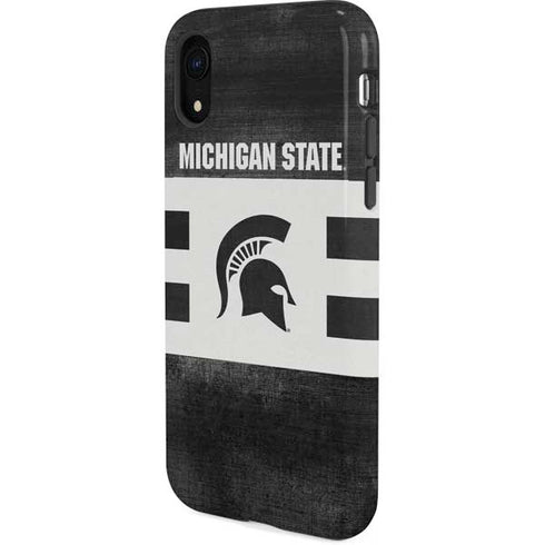 Michigan State University Black and White Stripes iPhone XR Pro Case