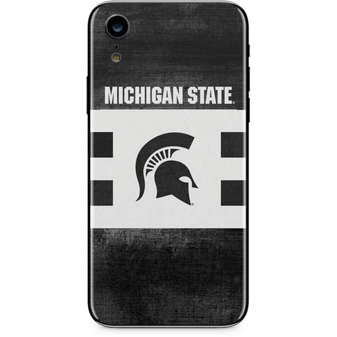 Michigan State University Black and White Stripes iPhone XR Skin