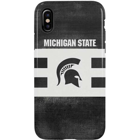 Michigan State University Black and White Stripes iPhone XS Pro Case