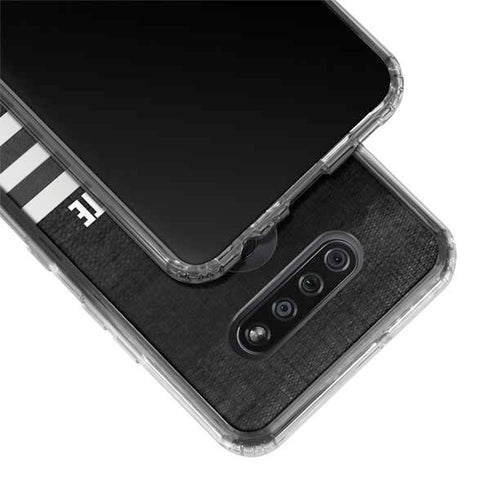 Michigan State University Black and White Stripes LG K51/Q51 Clear Case