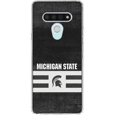 Michigan State University Black and White Stripes LG Stylo 6 Clear Case