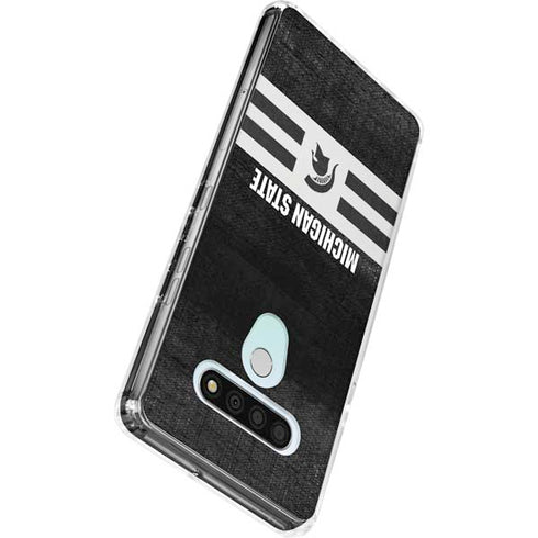 Michigan State University Black and White Stripes LG Stylo 6 Clear Case
