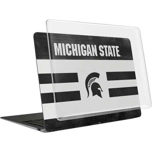 Michigan State University Black and White Stripes MacBook Air 13in (2020) Case plus Skin