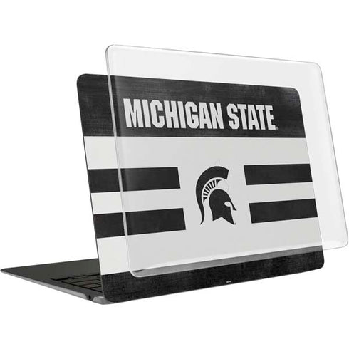 Michigan State University Black and White Stripes MacBook Air 15in (2023-2025) Case plus Skin