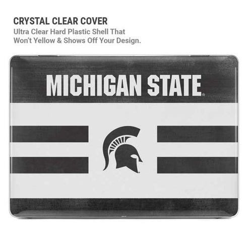 Michigan State University Black and White Stripes MacBook Air 15in (2023-2025) Case plus Skin