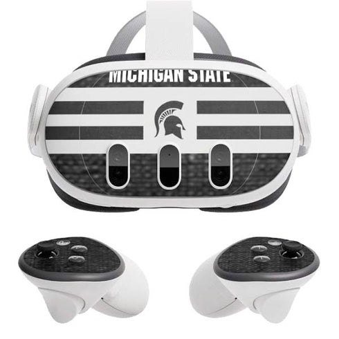 Michigan State University Black and White Stripes Meta Quest 3 Skin