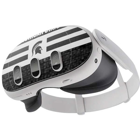 Michigan State University Black and White Stripes Meta Quest 3 Skin