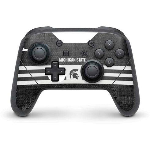 Michigan State University Black and White Stripes Nintendo Switch Pro Controller Skin