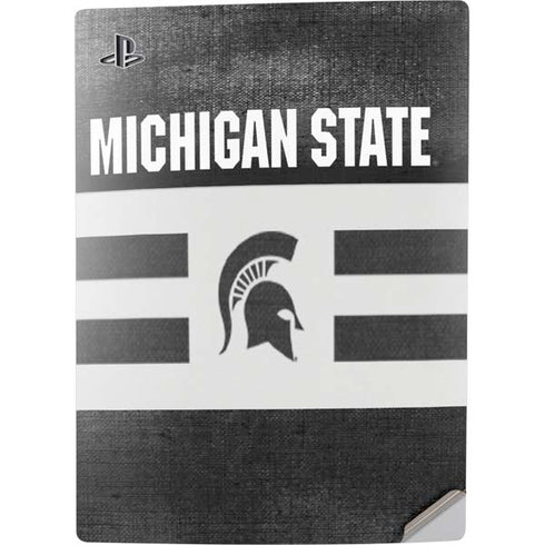 Michigan State University Black and White Stripes PS5 Digital Edition Console Skin