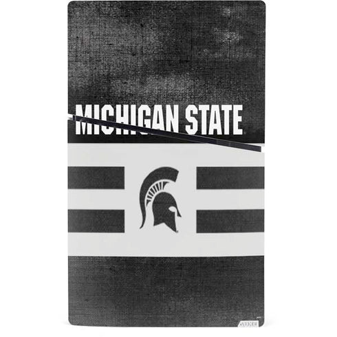 Michigan State University Black and White Stripes PS5 Slim Digital Edition Console Skin