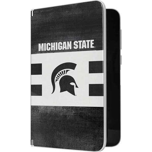 Michigan State University Black and White Stripes Surface Duo Skin