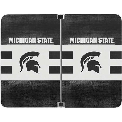 Michigan State University Black and White Stripes Surface Duo Skin