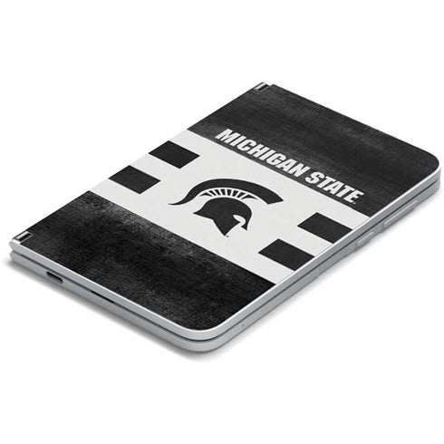 Michigan State University Black and White Stripes Surface Duo Skin