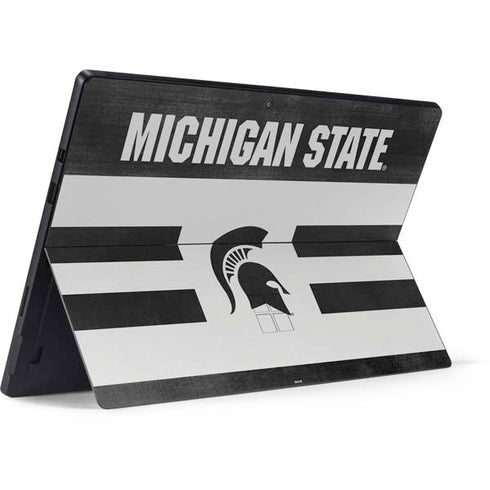 Michigan State University Black and White Stripes Surface Pro 7 Skin