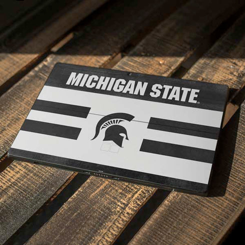 Michigan State University Black and White Stripes Surface Pro 7 Skin