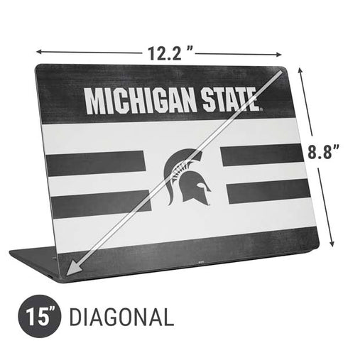 Michigan State University Black and White Stripes Universal Laptop 15in (12.2 x 8.8in) Skin