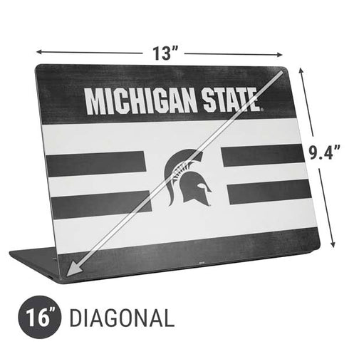 Michigan State University Black and White Stripes Universal Laptop 16in (13 x 9.4in) Skin