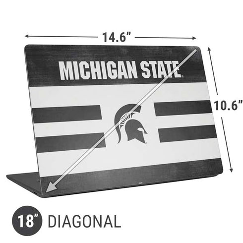Michigan State University Black and White Stripes Universal Laptop 18in (14.6 x 10.6in) Skin