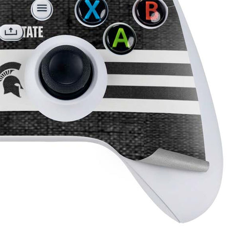 Michigan State University Black and White Stripes Xbox Series S Controller Skin