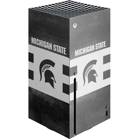 Michigan State University Black and White Stripes Xbox Series X Console Skin